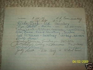 1975  NATree sign-in sheet